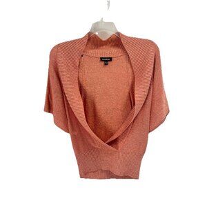 Bebe Sprakle Cape Top Y2K 90s Sweater Shawl Pink Rose Gold Sz XS